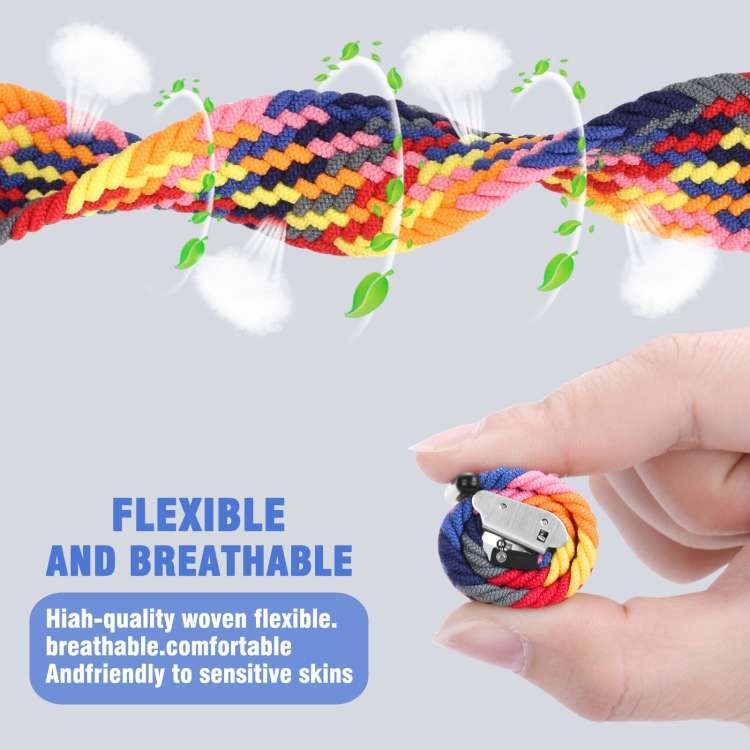 22mm Universal Nylon Braided Metal Buckle Strap, 22mm