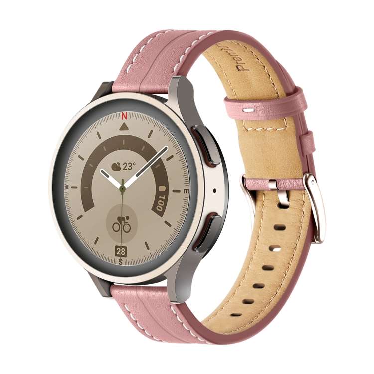 Unusual Fluted Leather Watch Band, 20mm, 22mm