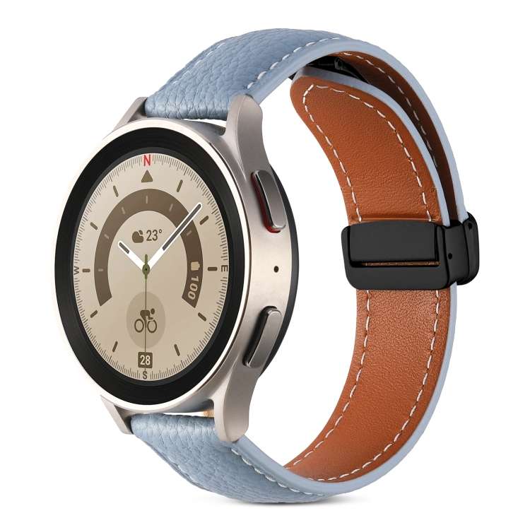 Folding Buckle Genuine Leather Watch Band, 20mm, 22mm