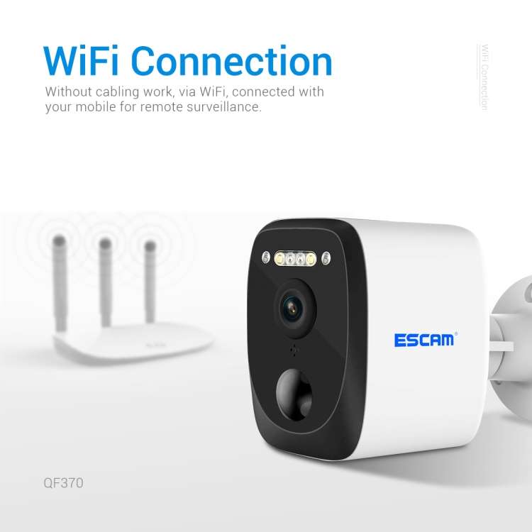 ESCAM QF370 3MP Cloud Storage PT WIFI Solar Panel IP Camera with PIR Alarm Support Night Vision &...