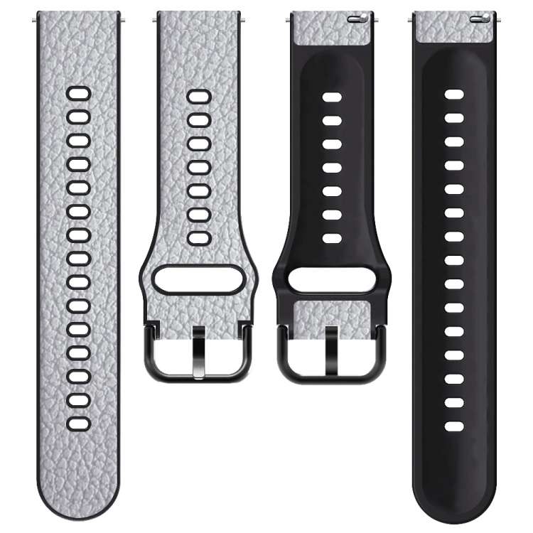 Universal TPU Litchi Texture Leather Watch Band, 20mm, 22mm
