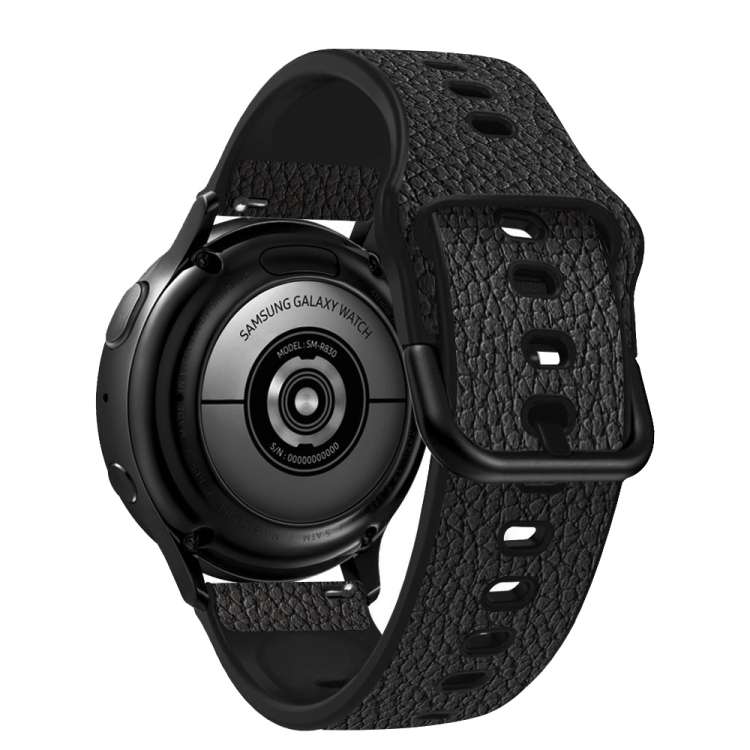 Universal TPU Litchi Texture Leather Watch Band, 20mm, 22mm
