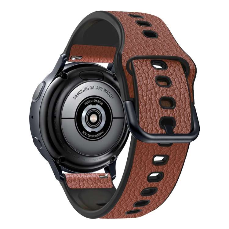 Universal TPU Litchi Texture Leather Watch Band, 20mm, 22mm