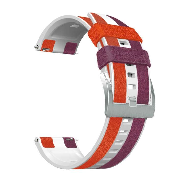 22mm Universal Three-color Silicone Leather Watch Band