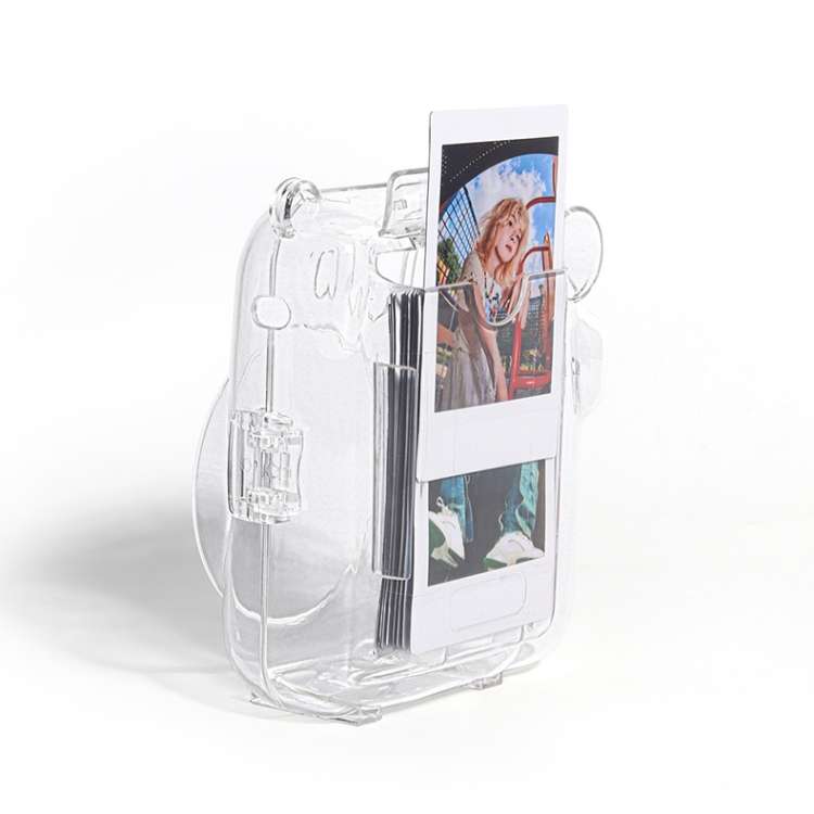 Crystal Hard Acrylic Camera Case with Shoulder Strap, For FUJIFILM instax mini 12(DIY Pink Graffi...