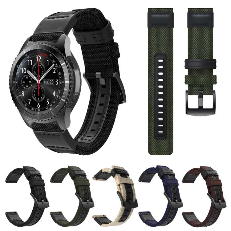 Universal Nylon Leather Watch Band, 20mm, 22mm