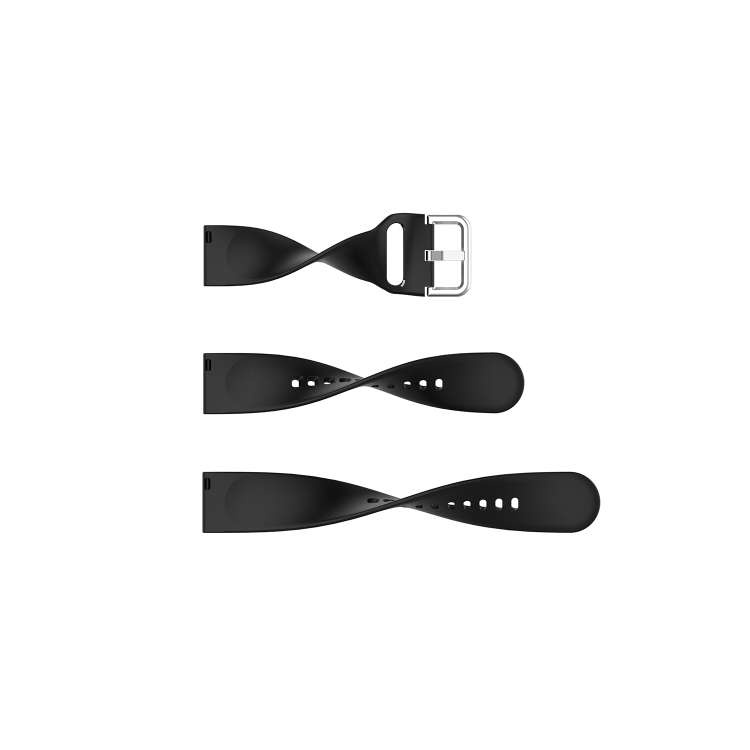 22mm Universal Silver Buckle Silicone Replacement Wrist Strap, L, S