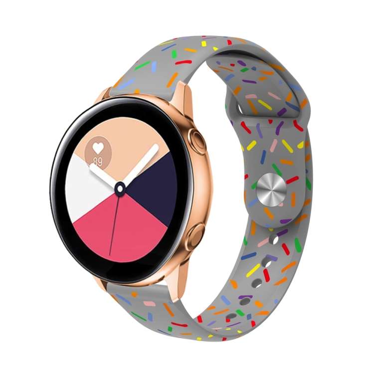 Universal Reverse Buckle Colorful Oval Dot Pattern Silicone Watch Band, 20mm, 22mm