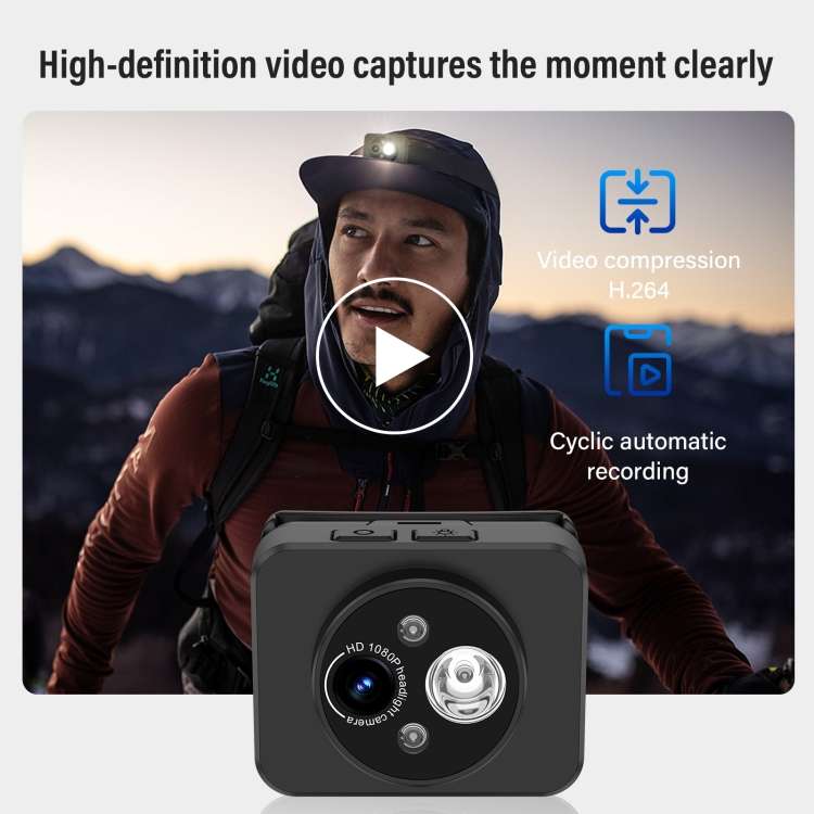 D8 1080P Head-mounted LED Motion Sensor Video Recording Lighting Camera