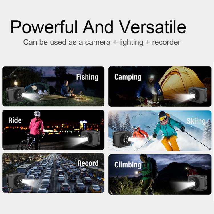 D8 1080P Head-mounted LED Motion Sensor Video Recording Lighting Camera