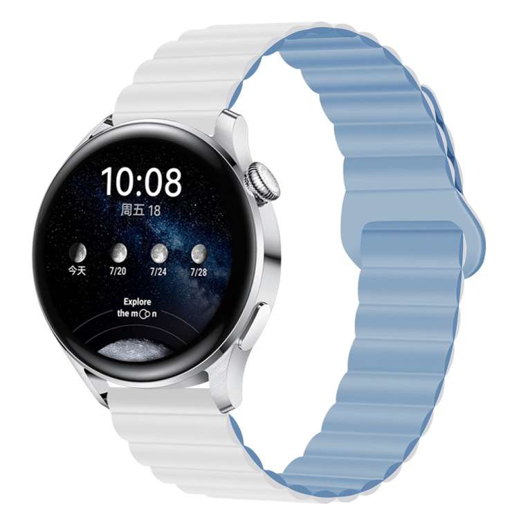 Two Color Magnetic Silicone Watch Band, 20mm