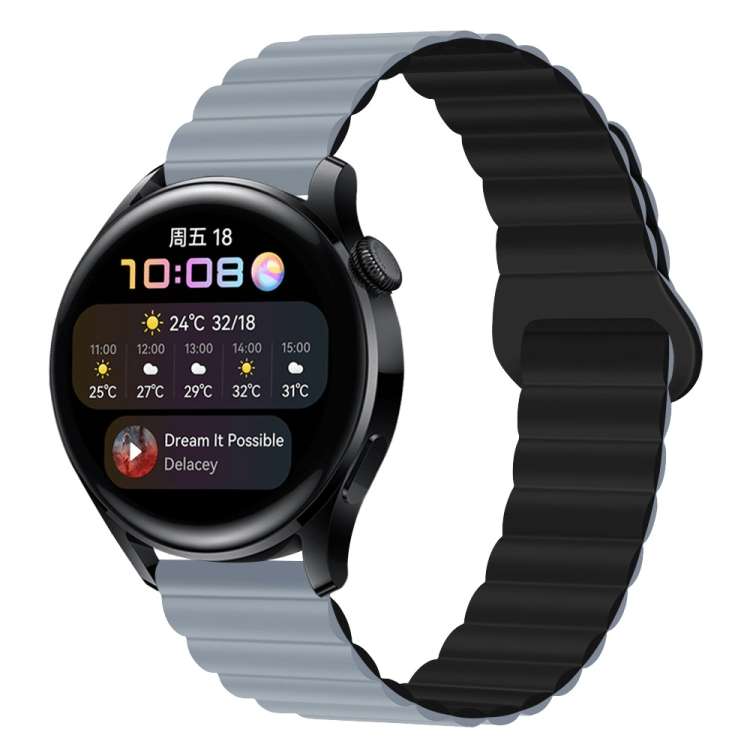 Two Color Magnetic Silicone Watch Band, 20mm