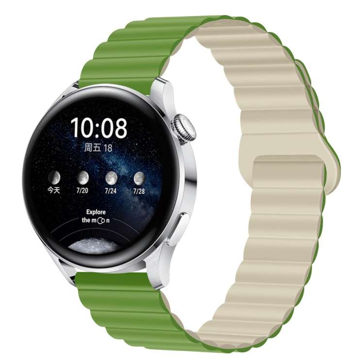 Two Color Magnetic Silicone Watch Band, 20mm