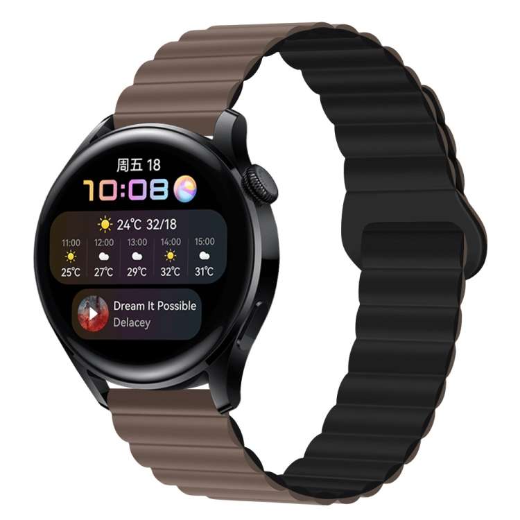 Two Color Magnetic Silicone Watch Band, 20mm