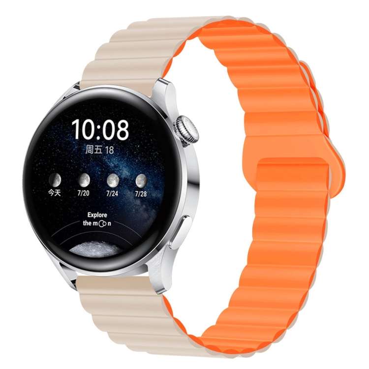 Two Color Magnetic Silicone Watch Band, 22mm