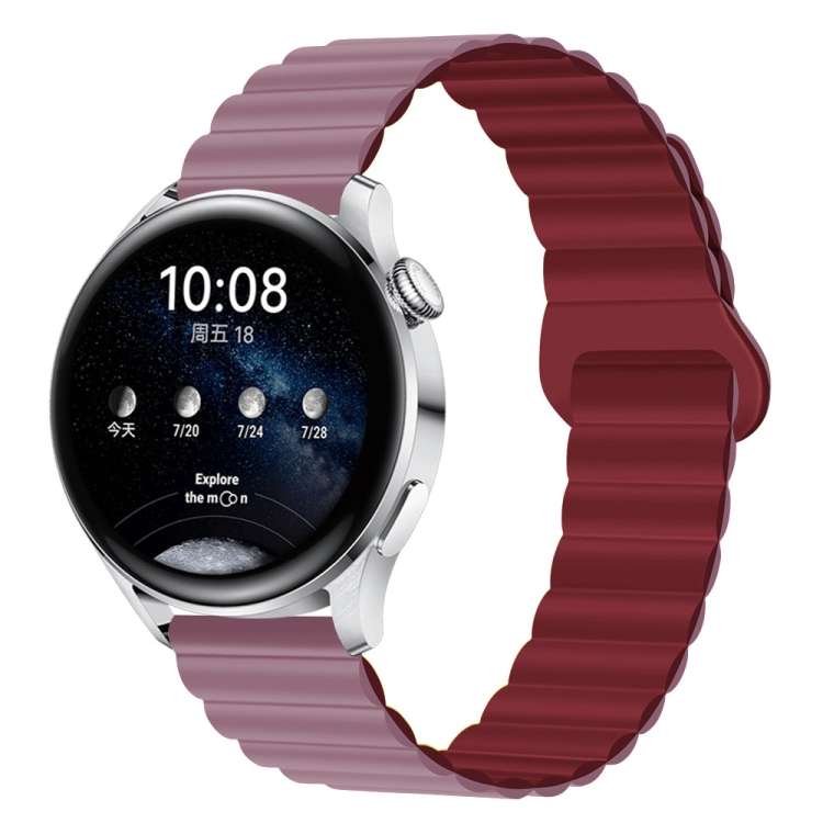 Two Color Magnetic Silicone Watch Band, 22mm