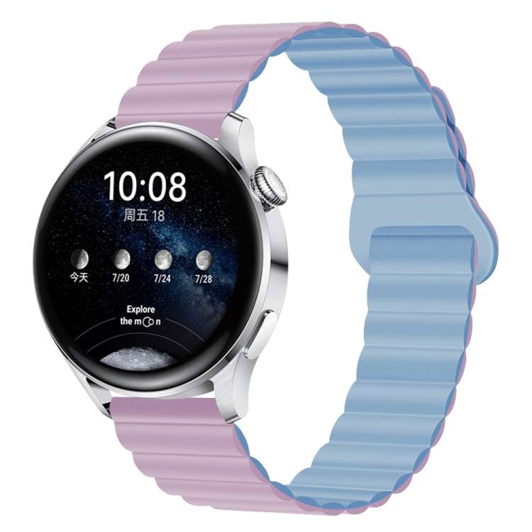 Two Color Magnetic Silicone Watch Band, 22mm