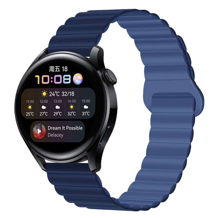 Two Color Magnetic Silicone Watch Band, 22mm
