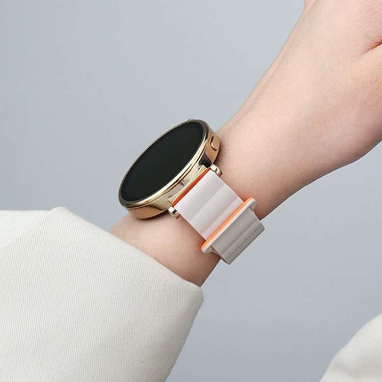 Two Color Magnetic Silicone Watch Band, 20mm