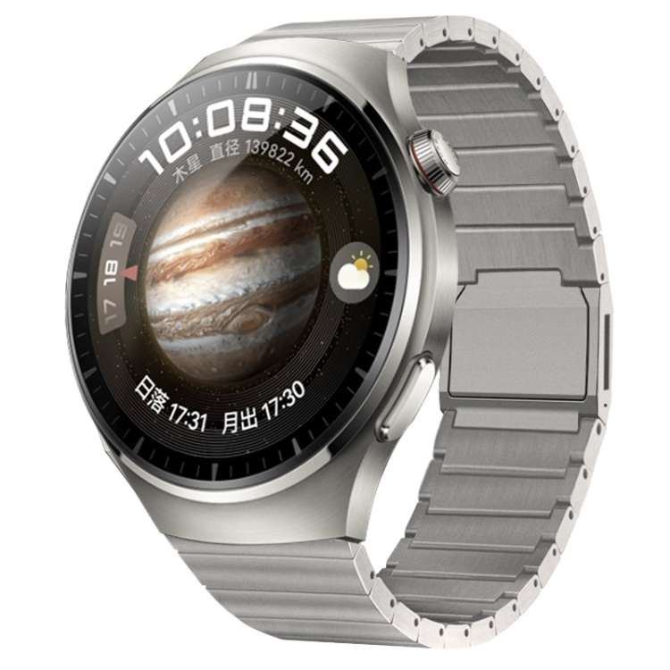 One-bead Bamboo Magnetic Buckle Pure Titanium Watch Band, 22mm