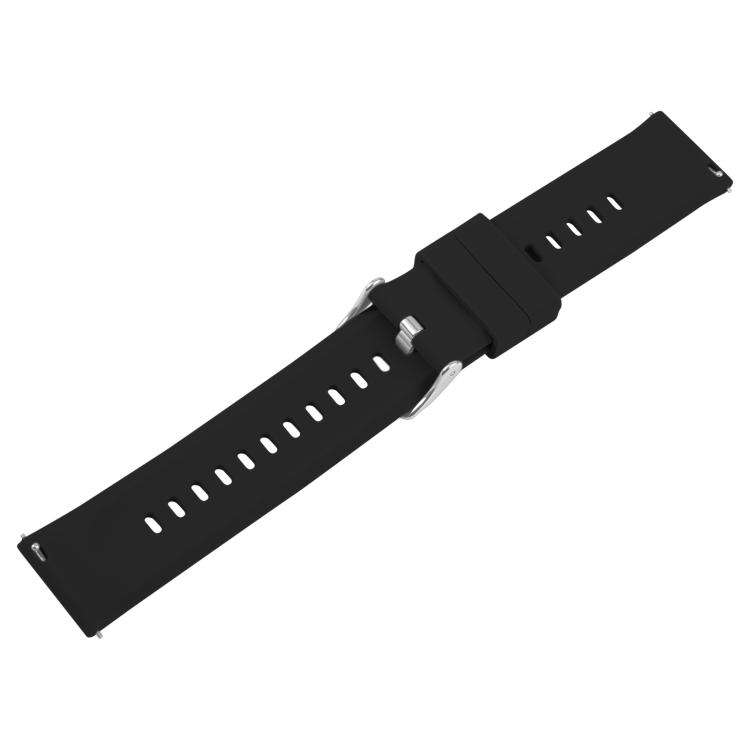 Solid Color Steel Buckle Silicone Watch Band, 18mm, 19mm, 20mm