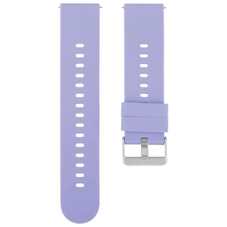 Solid Color Steel Buckle Silicone Watch Band, 22mm