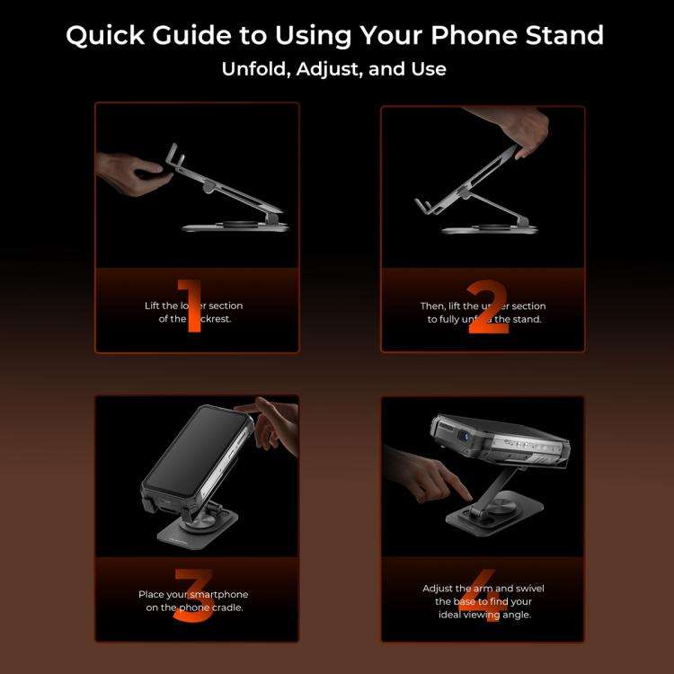 OUKITEL Portable Vertical Phone Waist Bag Desktop Metal Phone Holder Kit