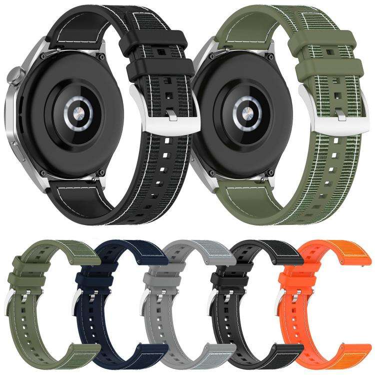 xDfind Hybrid Nylon Braid Silicone Watch Band, 20mm, 22mm