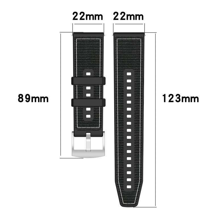 xDfind Hybrid Nylon Braid Silicone Watch Band, 20mm, 22mm