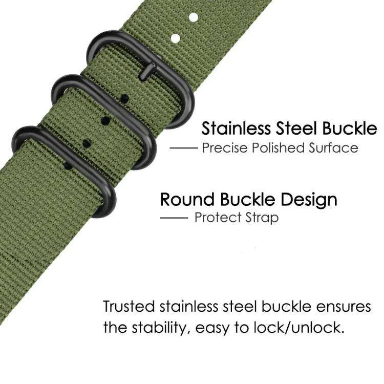 xDfind Ring Buckle Nylon Canvas Watch Band, 18mm, 22mm, 20mm, 24mm