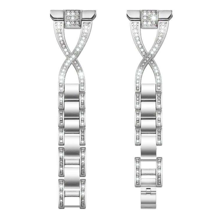 xDfind X-Shaped Single Row Diamond Metal Watch Band, 22mm, 20mm, 18mm