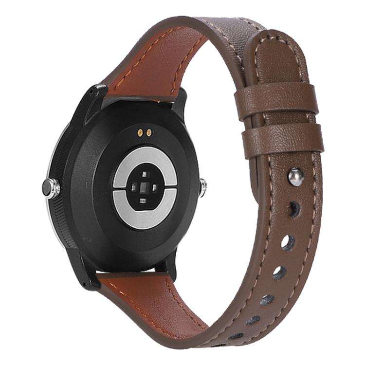 xDfind Double Ring Single Rivet Genuine Leather Watch Band, 20mm, 22mm