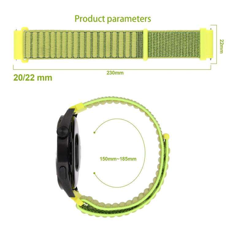 xDfind Wave Texture Nylon Hook and Loop Fastener Watch Band, 20mm, 22mm