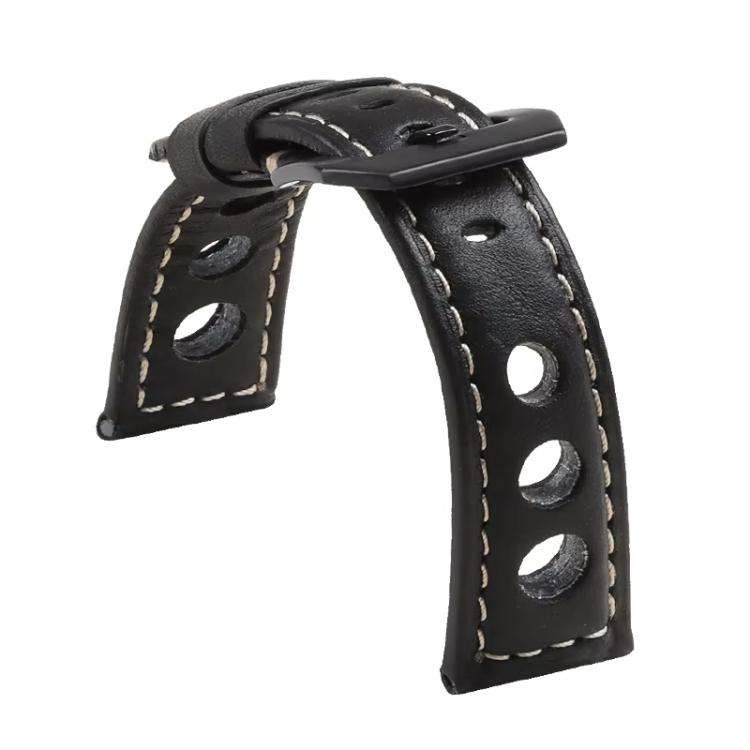 xDfind Three-hole Breathable Genuine Leather Watch Band, 20mm, 22mm, 24mm
