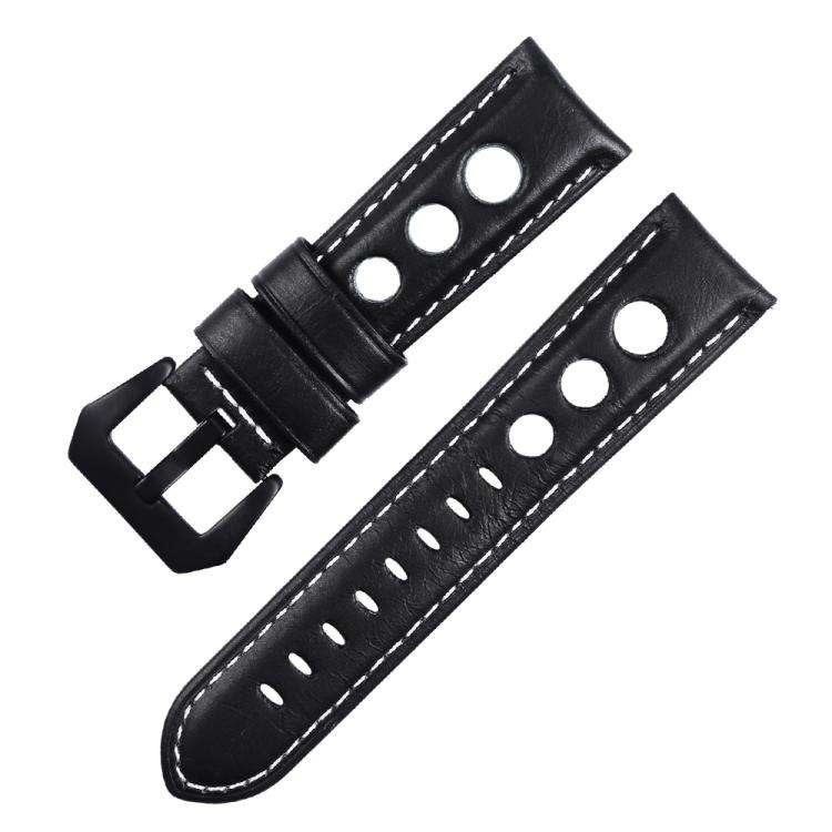 xDfind Three-hole Breathable Genuine Leather Watch Band, 20mm, 22mm, 24mm