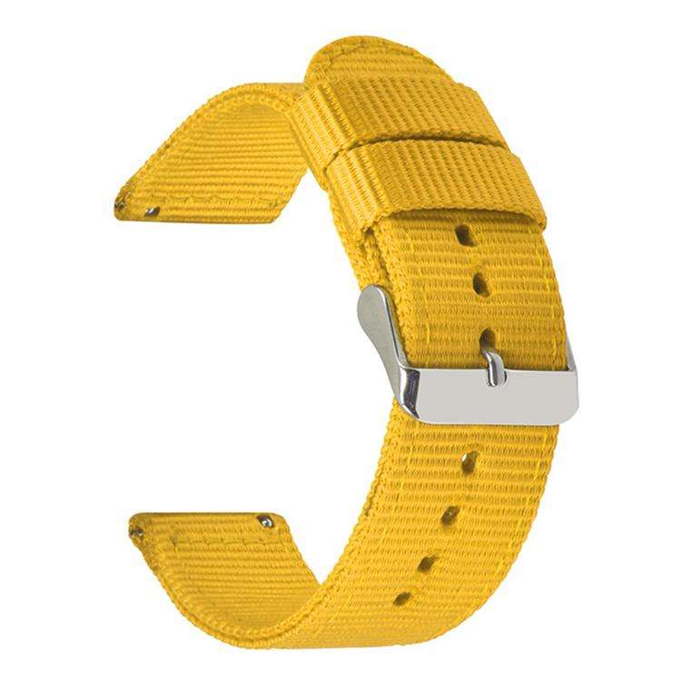 Stainless Steel Pin Buckle Solid Color Nylon Canvas Watch Band, 24mm