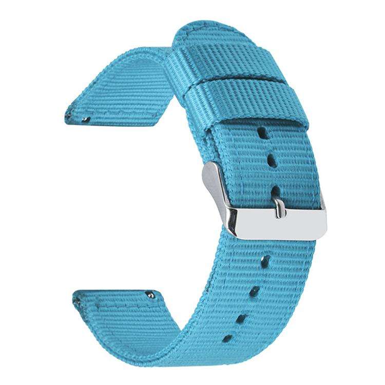 Stainless Steel Pin Buckle Solid Color Nylon Canvas Watch Band, 24mm