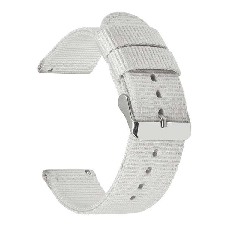 Stainless Steel Pin Buckle Solid Color Nylon Canvas Watch Band, 24mm