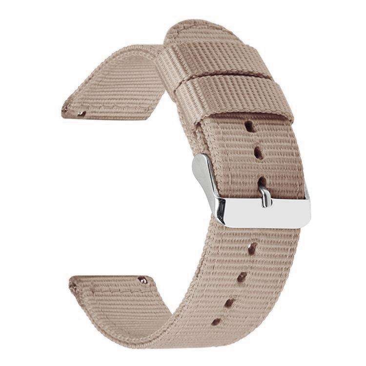 Stainless Steel Pin Buckle Solid Color Nylon Canvas Watch Band, 24mm