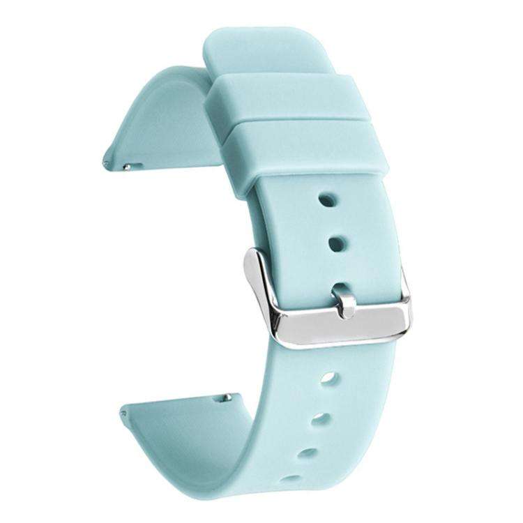 Stainless Steel Silver Pin Buckle Solid Color Silicone Waterproof Watch Band, 24mm