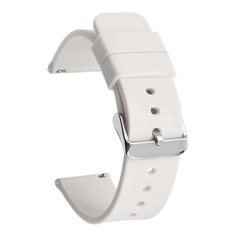 Stainless Steel Silver Pin Buckle Solid Color Silicone Waterproof Watch Band, 24mm