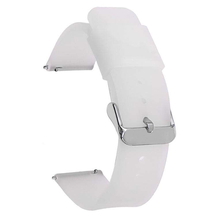 Stainless Steel Silver Pin Buckle Solid Color Silicone Waterproof Watch Band, 24mm