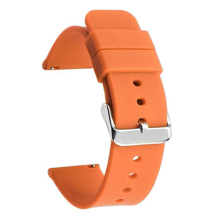 Stainless Steel Silver Pin Buckle Solid Color Silicone Waterproof Watch Band, 24mm