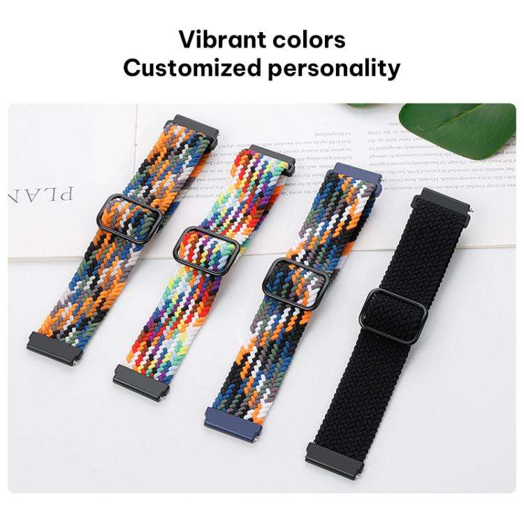 xDfind Sliding Buckle Nylon Braided Watch Band, 20mm, 22mm