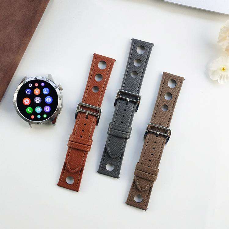 xDfind Flat-head Hole Palm Texture Vegan Leather Watch Band, 20mm, 22mm