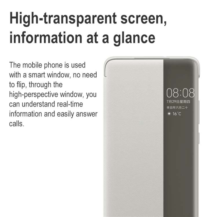 For Huawei P50 Pro Smart Display View Window Flip Leather Protective Case with Sleep / Wake-up Fu...