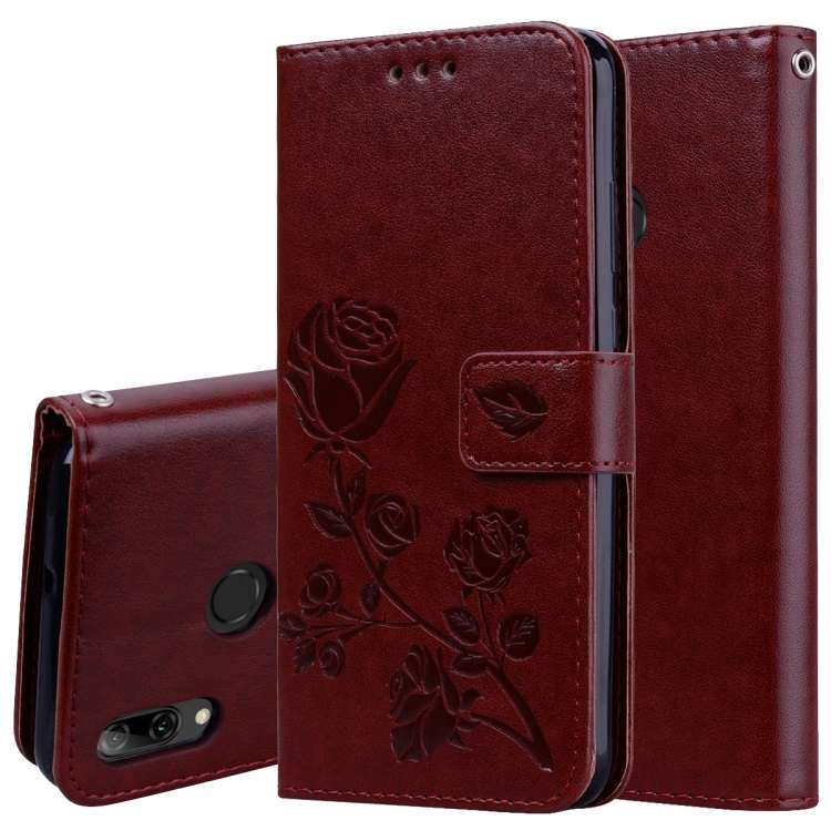 Rose Embossed Horizontal Flip PU Leather Case for Huawei P Smart 2019, with Holder &amp; Card Slo...