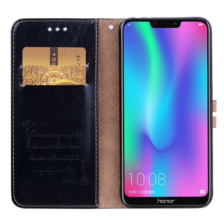 Business Style Oil Wax Texture Horizontal Flip Leather Case for Huawei Honor 8C, with Holder &amp...