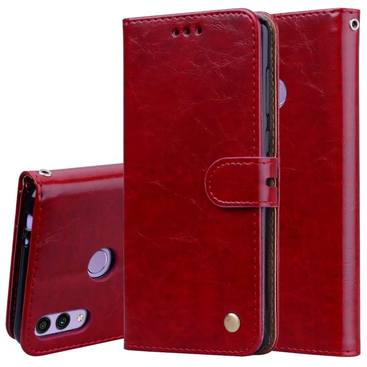 Business Style Oil Wax Texture Horizontal Flip Leather Case for Huawei Honor 8C, with Holder &amp...