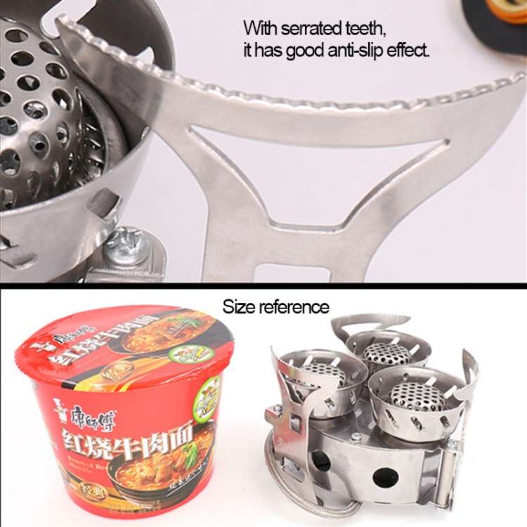 Portable Outdoor Split Type 11000W Backpack Three Core Furnace Anti-Blast Stove Cooking Tools